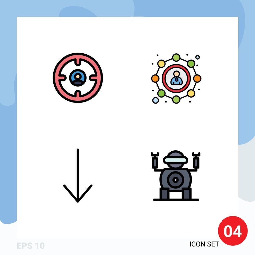 4 Creative Icons Modern Signs and Symbols of business arrow head seo robot Editable Vector Design Elements