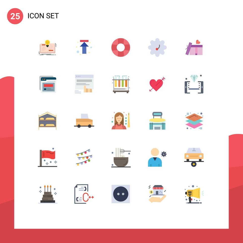 Set of 25 Modern UI Icons Symbols Signs for web page help love giftbox Editable Vector Design Elements