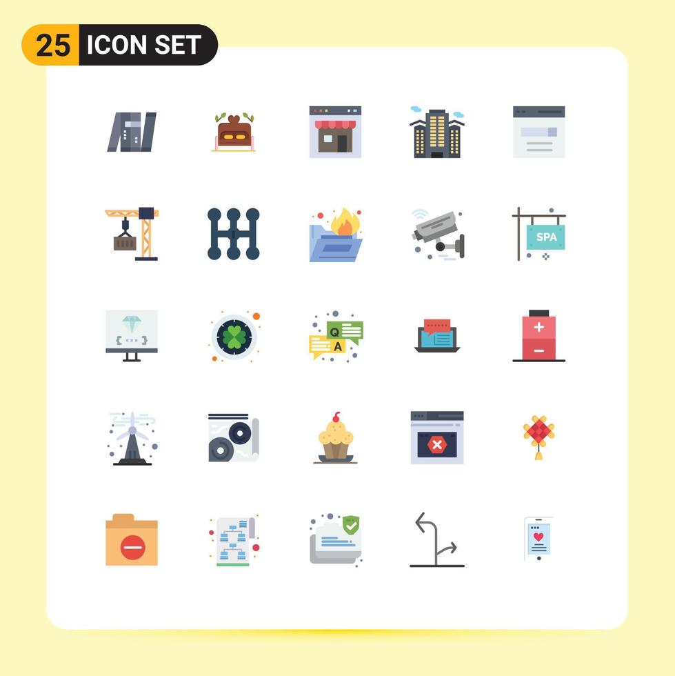 25 Flat Color concept for Websites Mobile and Apps work office wedding building page Editable Vector Design Elements