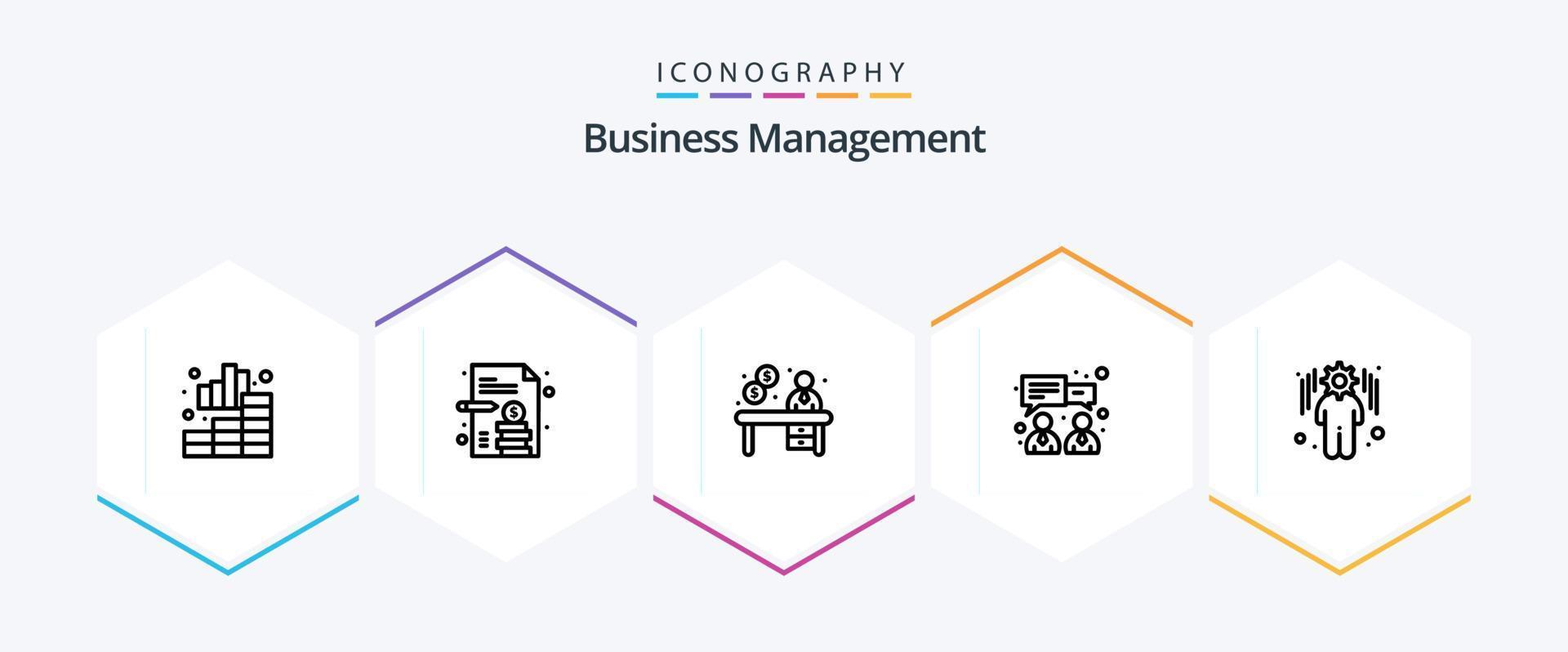 Business Management 25 Line icon pack including . management. contact. business. chat vector