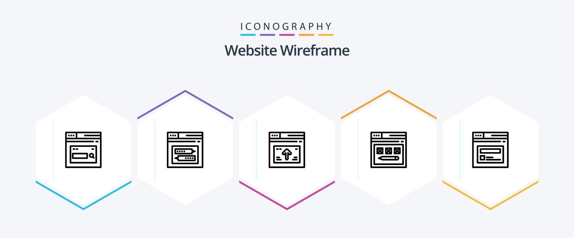 sitio web estructura metálica 25 línea icono paquete incluso web. Internet. sitio web. flecha. web vector