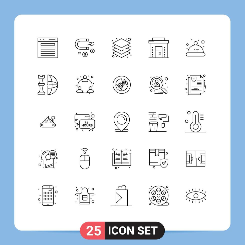 Set of 25 Modern UI Icons Symbols Signs for shop ecommerce magnet commercial design Editable Vector Design Elements