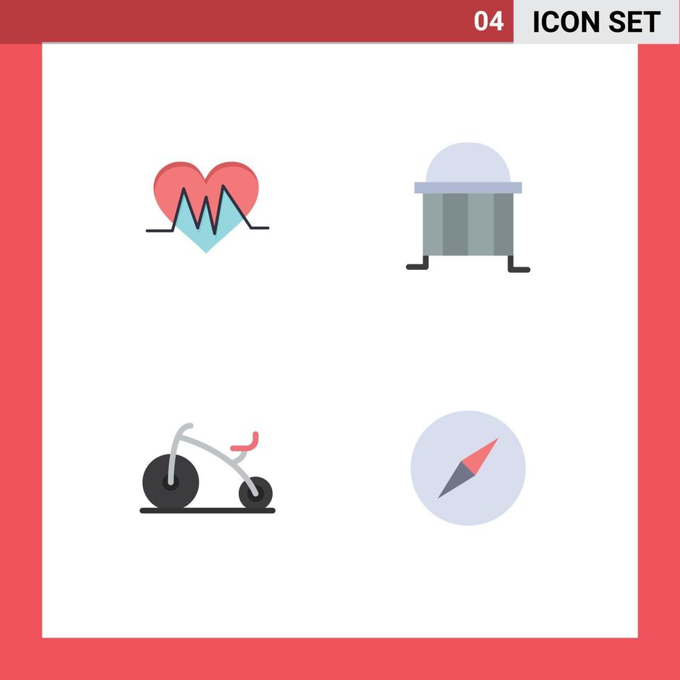 4 Creative Icons Modern Signs and Symbols of medical baby pulse building infant Editable Vector Design Elements