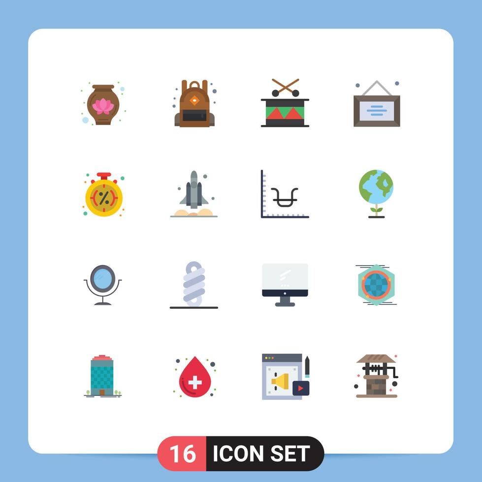 Universal Icon Symbols Group of 16 Modern Flat Colors of sale money festival discount diploma Editable Pack of Creative Vector Design Elements