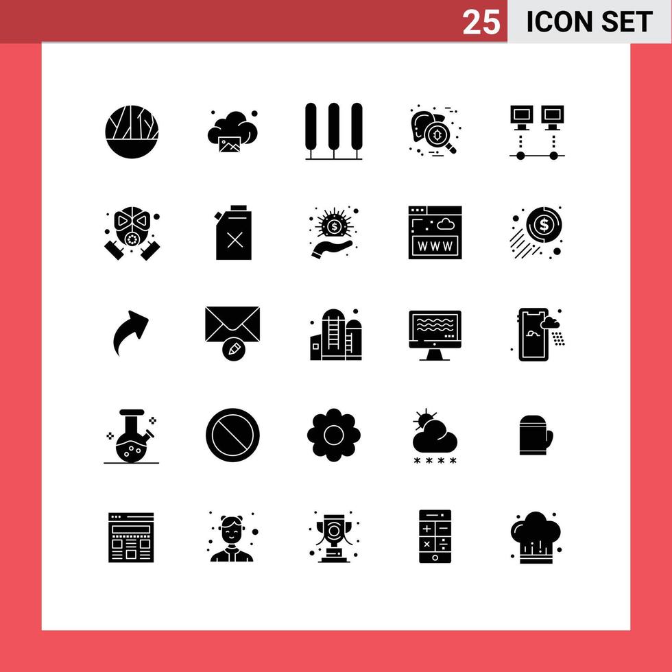 Set of 25 Modern UI Icons Symbols Signs for connection virus cypress testing hepatitis Editable Vector Design Elements