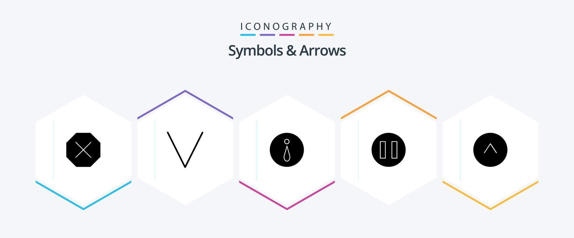 Symbols and Arrows 25 Glyph icon pack including . information. . circle vector