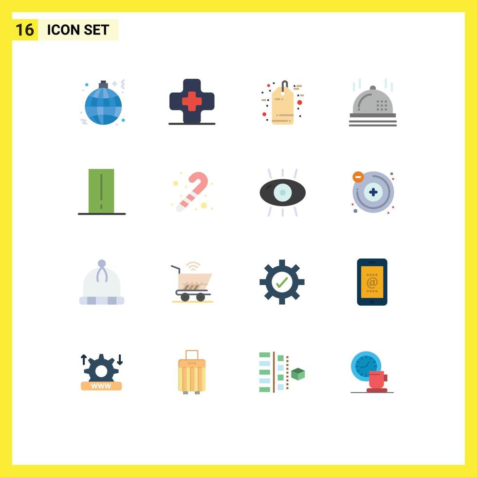 Mobile Interface Flat Color Set of 16 Pictograms of electronics biology meter black friday dinner celebration Editable Pack of Creative Vector Design Elements