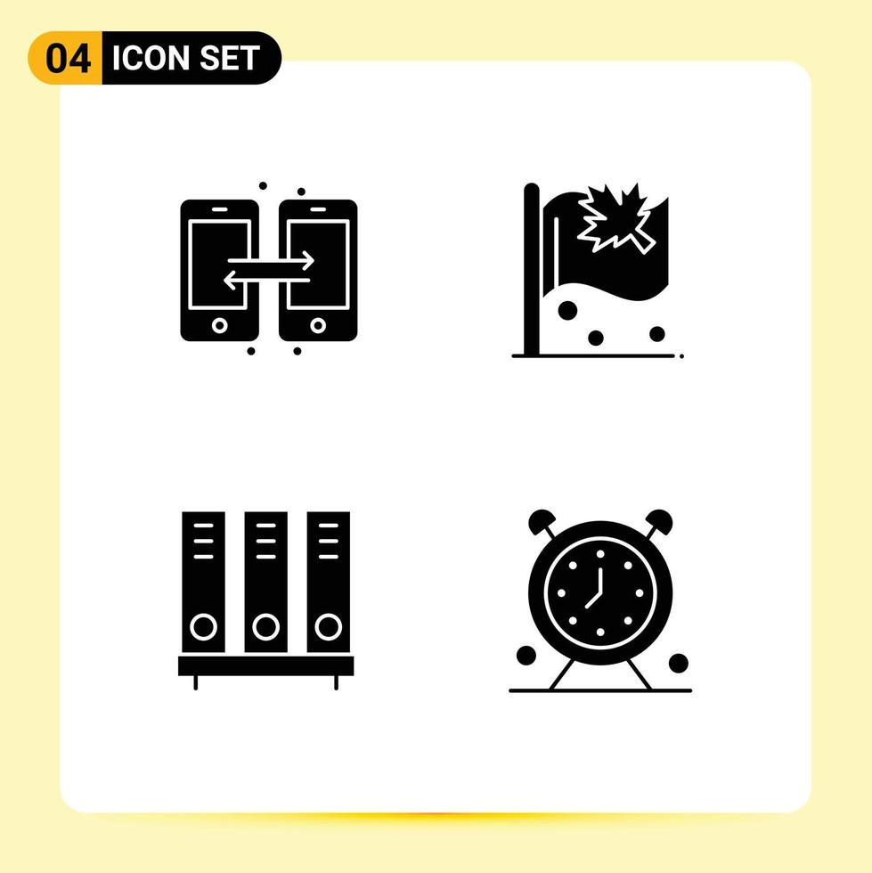 User Interface Solid Glyph Pack of modern Signs and Symbols of connection data mobile leaf document Editable Vector Design Elements