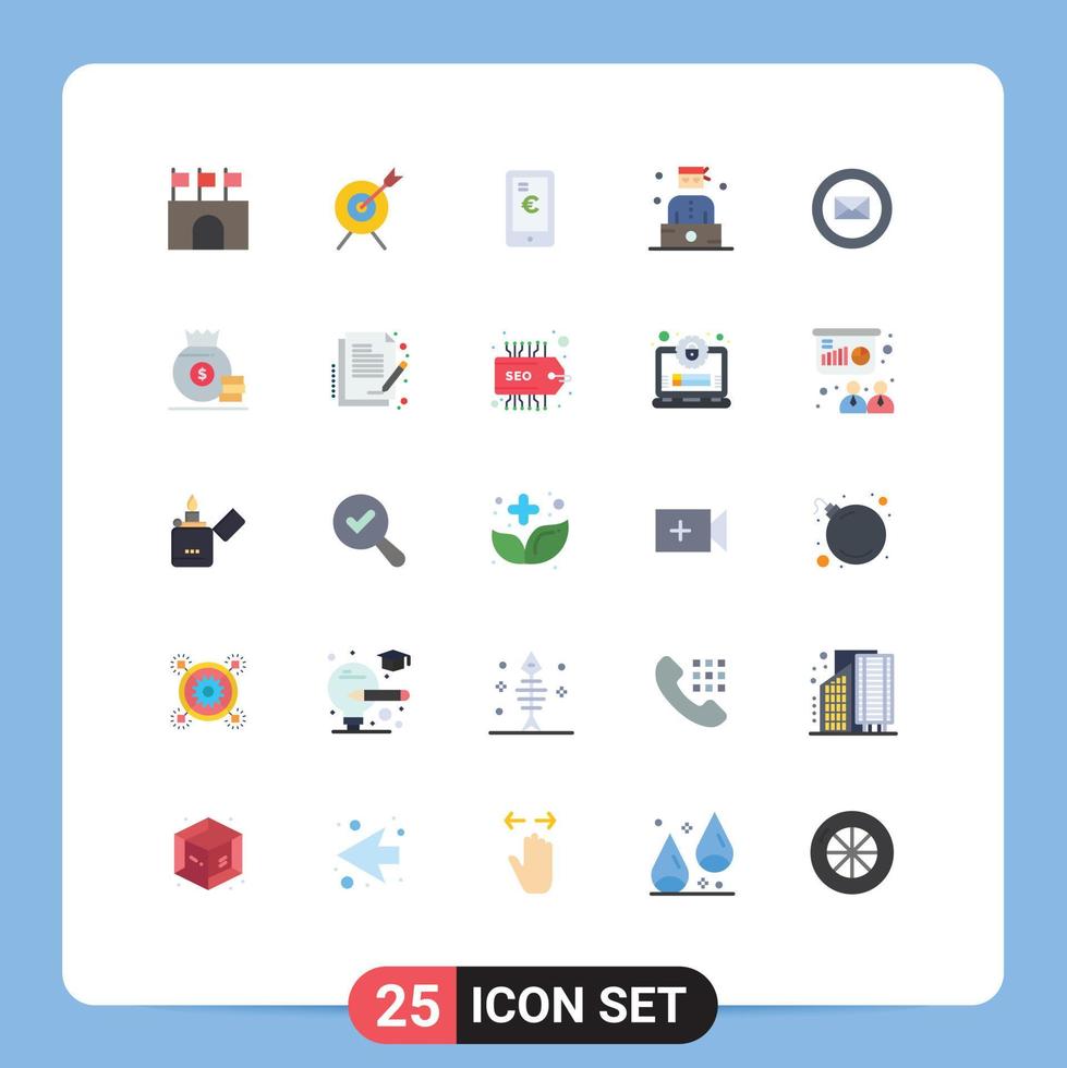 Stock Vector Icon Pack of 25 Line Signs and Symbols for business thief mobile professions bandit Editable Vector Design Elements