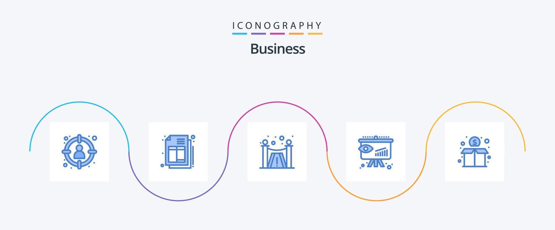 Business Blue 5 Icon Pack Including funding. crowd. design. strategy. consumer vector