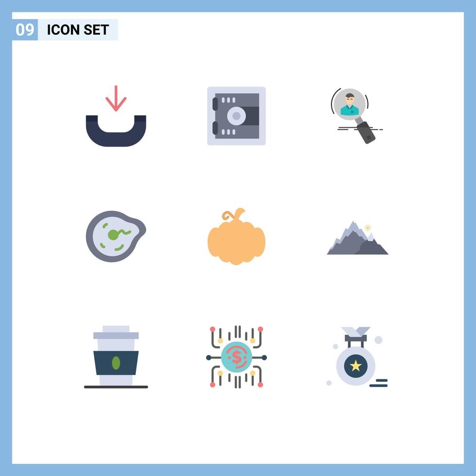 9 Thematic Vector Flat Colors and Editable Symbols of physics motion hr future resume Editable Vector Design Elements