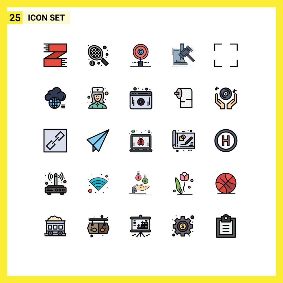 25 Creative Icons Modern Signs and Symbols of law hammer content gavel property Editable Vector Design Elements