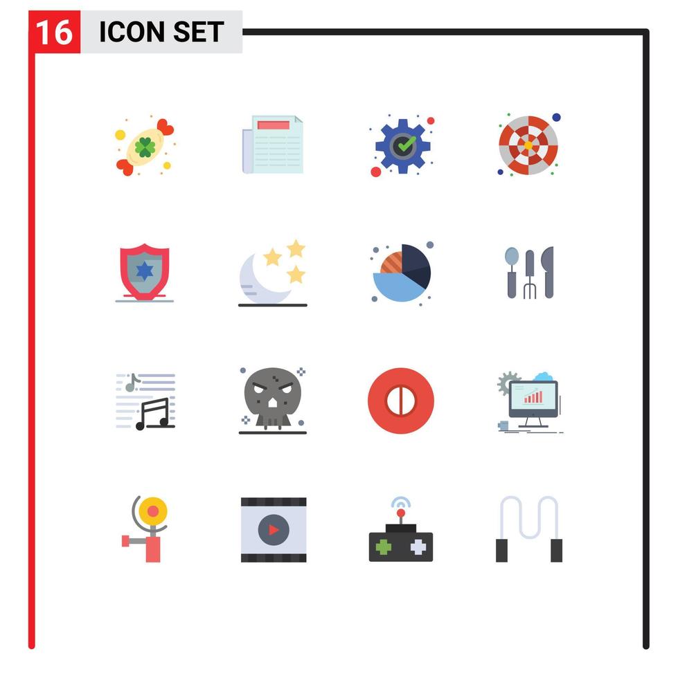Pictogram Set of 16 Simple Flat Colors of protection sample fix color wheel color catalog Editable Pack of Creative Vector Design Elements