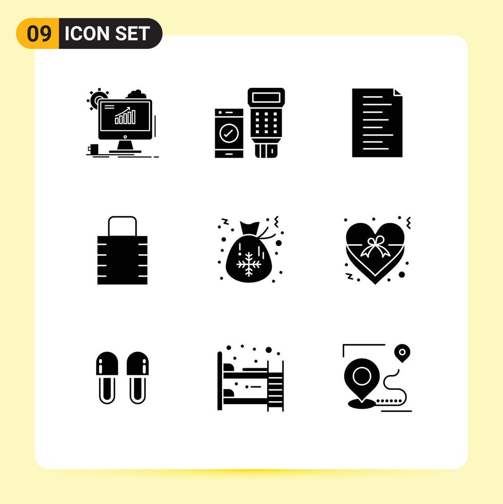 9 Creative Icons Modern Signs and Symbols of celebration security scan protect key Editable Vector Design Elements