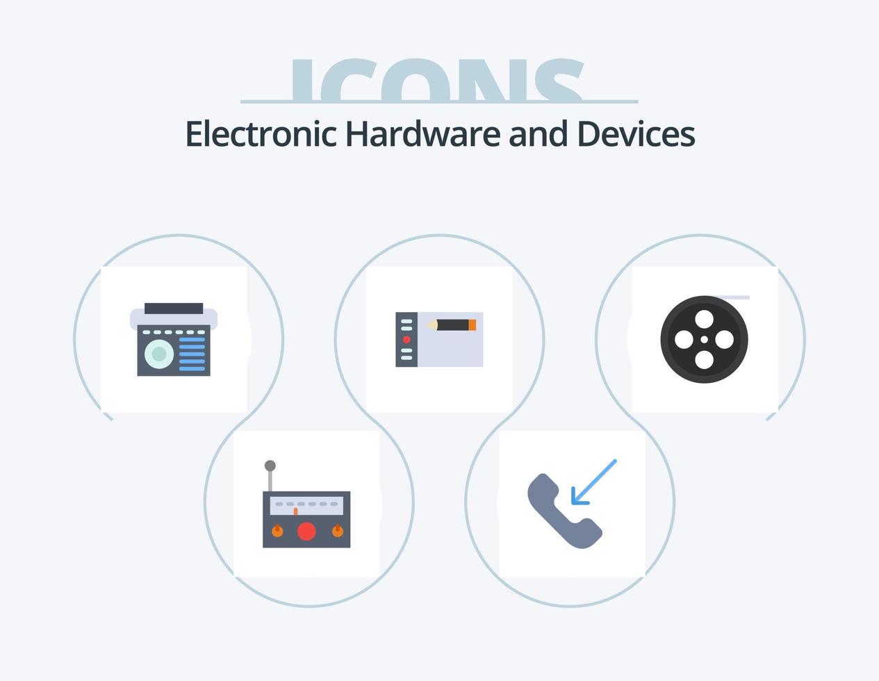 Devices Flat Icon Pack 5 Icon Design. . video. design. roll. camera vector