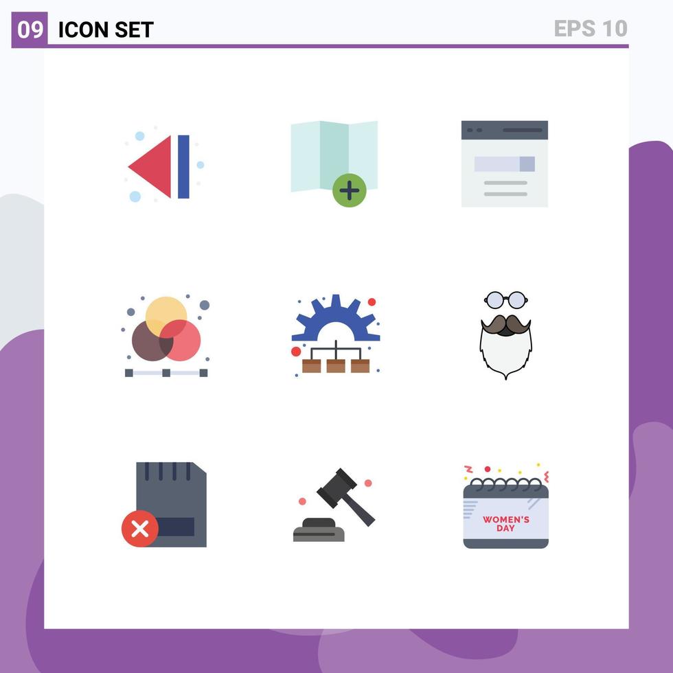 9 Universal Flat Colors Set for Web and Mobile Applications marketing grid interface graphic design Editable Vector Design Elements