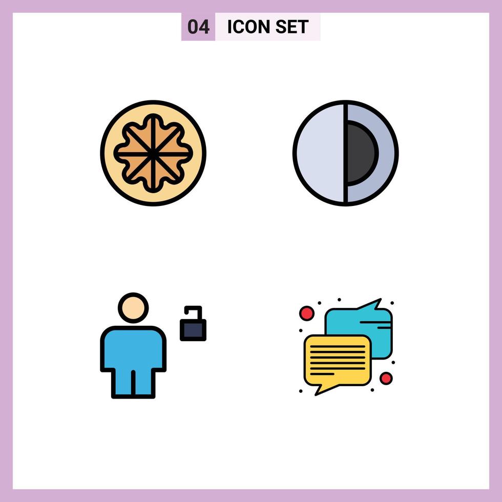 4 Creative Icons Modern Signs and Symbols of fruit avatar vegetables space human Editable Vector Design Elements