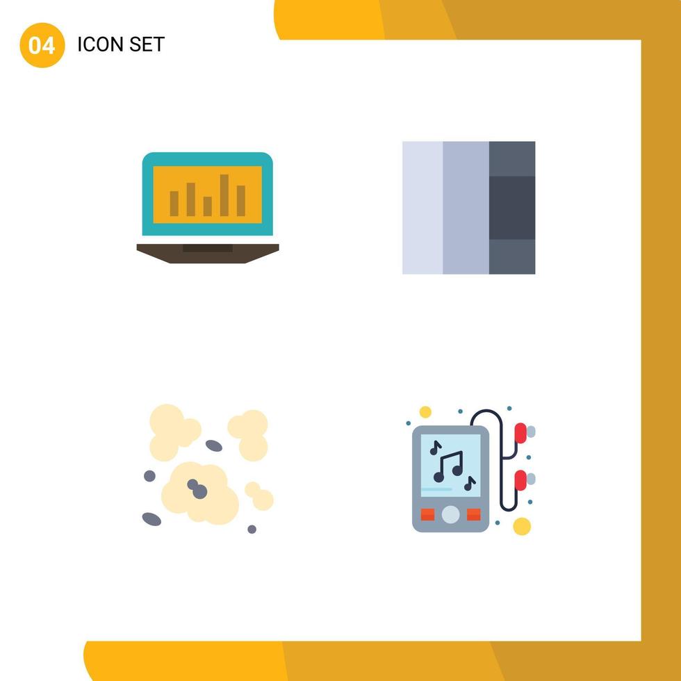 4 Flat Icon concept for Websites Mobile and Apps laptop environment monitoring wireframe device Editable Vector Design Elements