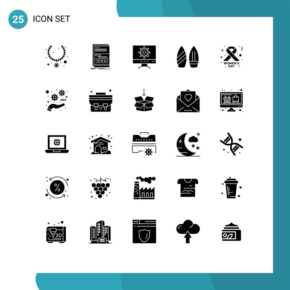 conjunto de 25 moderno ui íconos símbolos señales para día invierno sensible Deportes patinar editable vector diseño elementos