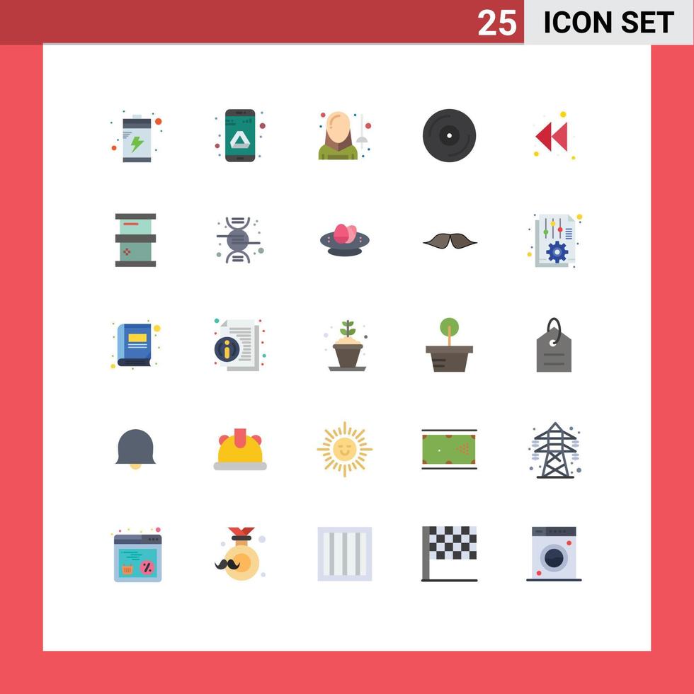 25 Flat Color concept for Websites Mobile and Apps arrow turntable avatar music devices Editable Vector Design Elements