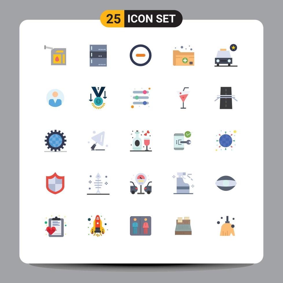 25 Universal Flat Color Signs Symbols of important medical folder interface medical folder Editable Vector Design Elements