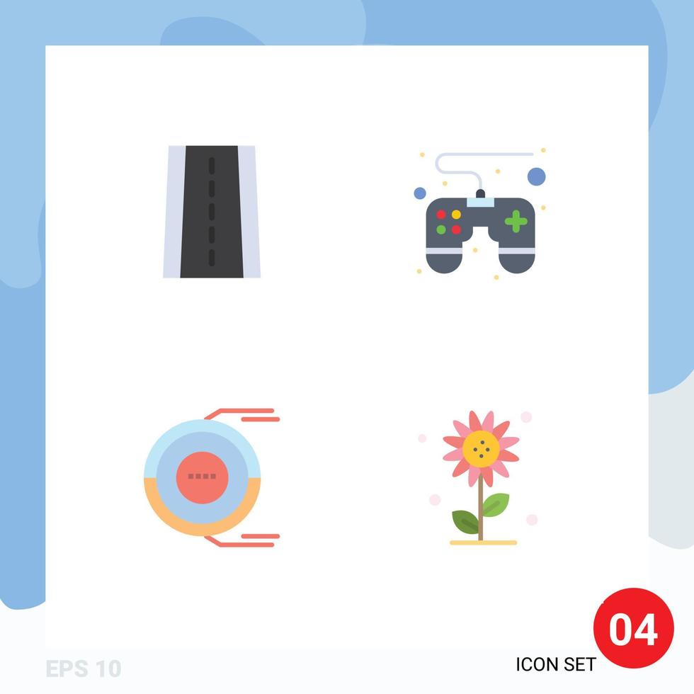 Universal Icon Symbols Group of 4 Modern Flat Icons of car estimation control pad allocation sub flower Editable Vector Design Elements