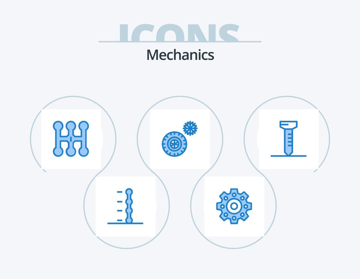 Mechanics Blue Icon Pack 5 Icon Design. . tires. spike vector