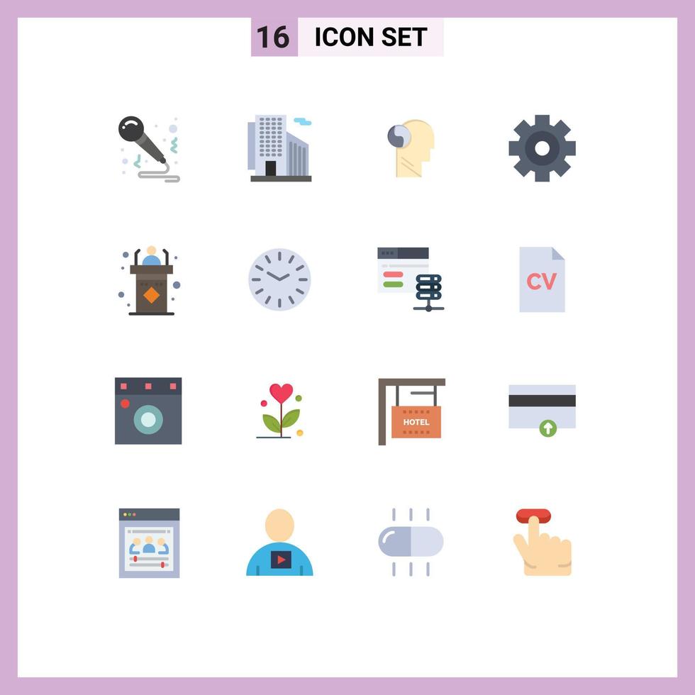 Set of 16 Modern UI Icons Symbols Signs for dais multimedia svg media player setting Editable Pack of Creative Vector Design Elements