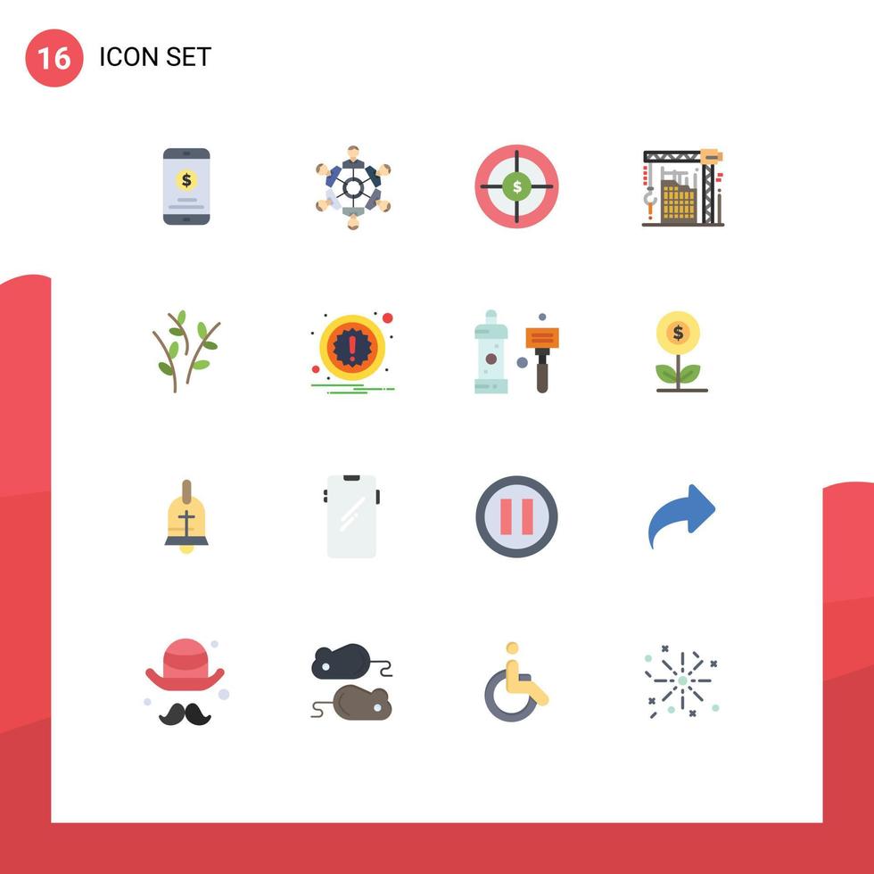 Set of 16 Modern UI Icons Symbols Signs for interior crane playing building marketing Editable Pack of Creative Vector Design Elements