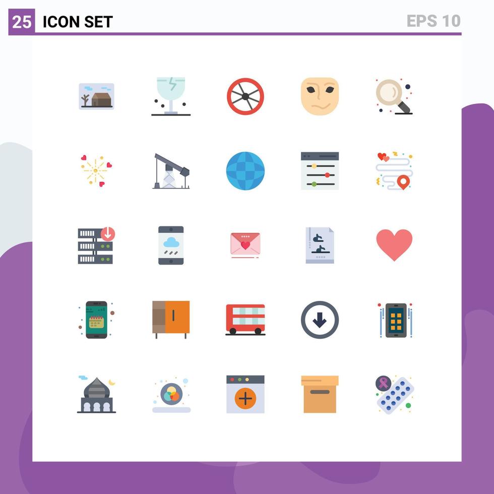 Set of 25 Modern UI Icons Symbols Signs for face cheerful logistic laboratory danger Editable Vector Design Elements
