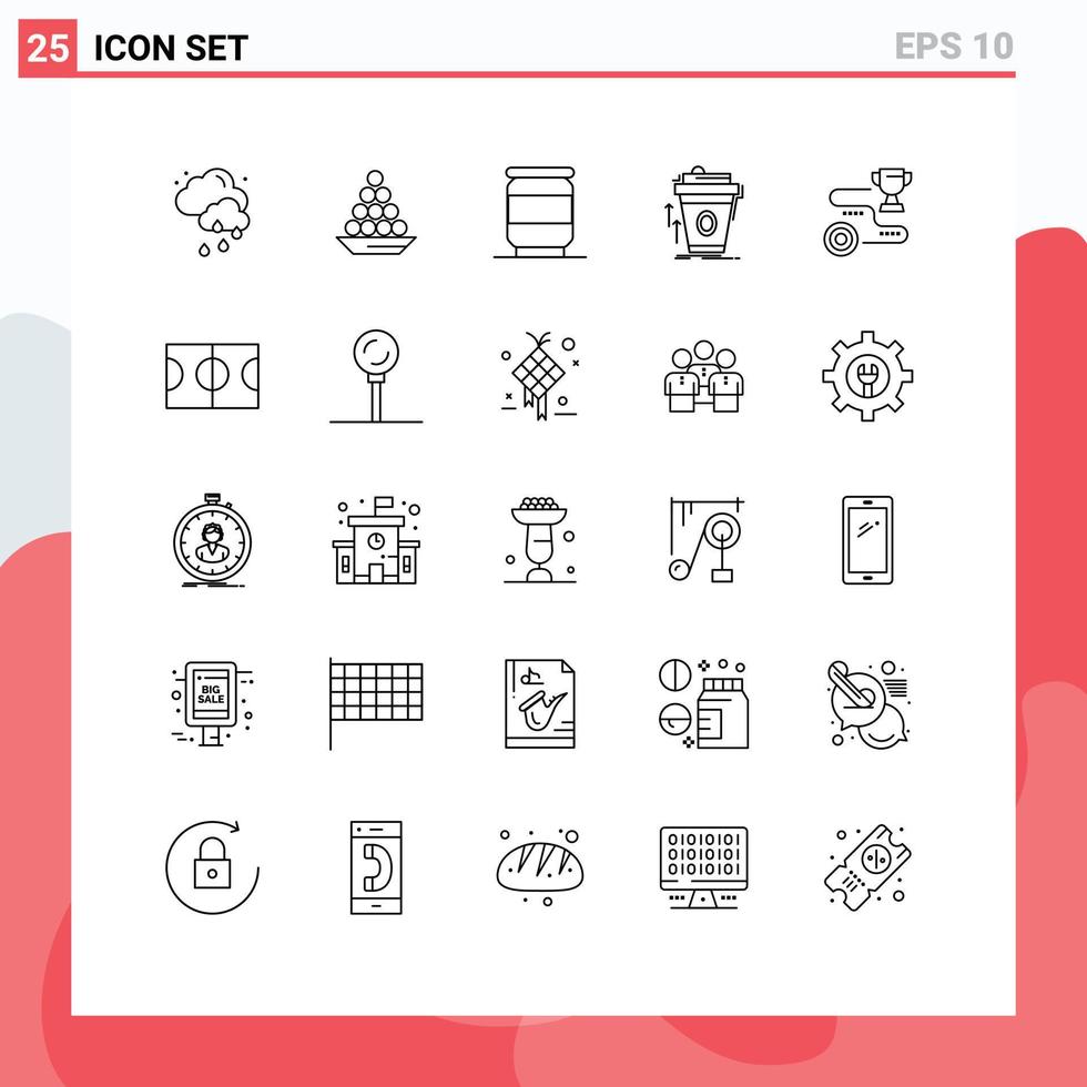 25 Universal Lines Set for Web and Mobile Applications brand marketing coffee sweet promo soda Editable Vector Design Elements
