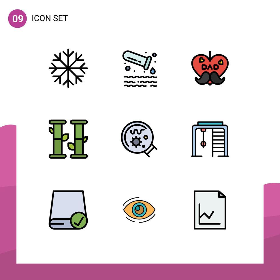 9 Creative Icons Modern Signs and Symbols of science laboratory father germs nature Editable Vector Design Elements