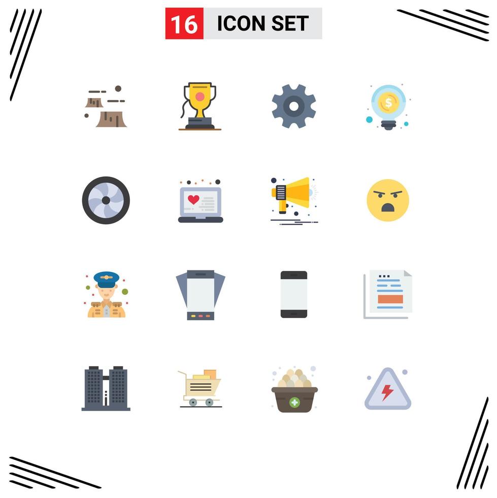 Stock Vector Icon Pack of 16 Line Signs and Symbols for car idea game business wheel Editable Pack of Creative Vector Design Elements
