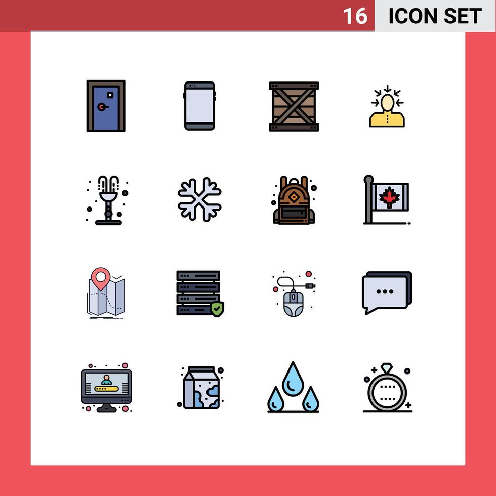 16 Flat Color Filled Line concept for Websites Mobile and Apps criticism choice huawei programing design Editable Creative Vector Design Elements