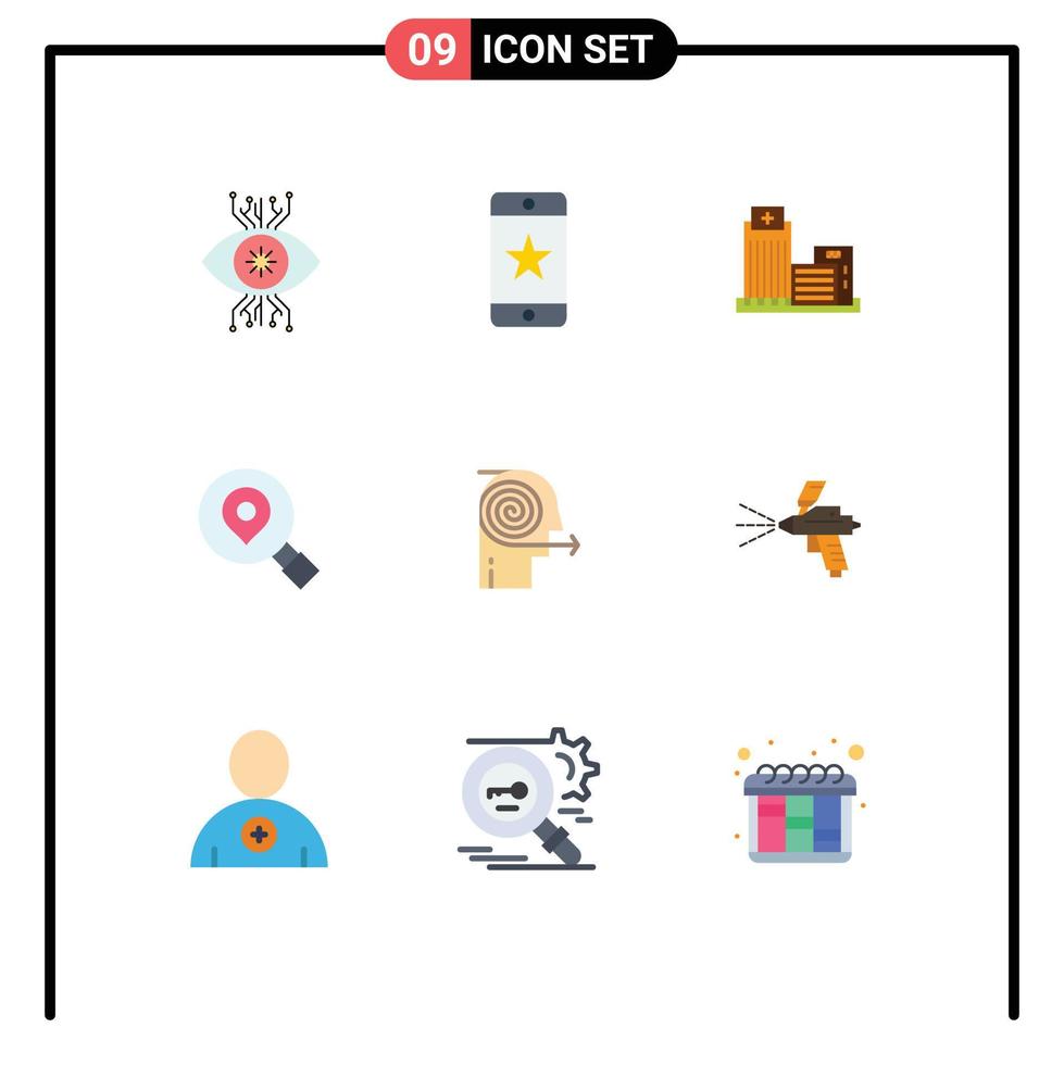 9 Thematic Vector Flat Colors and Editable Symbols of location search smartphone research appartment Editable Vector Design Elements
