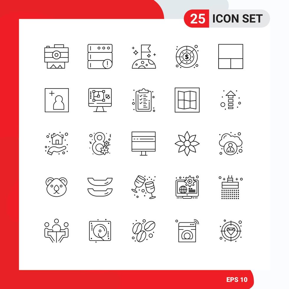 Universal Icon Symbols Group of 25 Modern Lines of camera grid slow revenue finance Editable Vector Design Elements