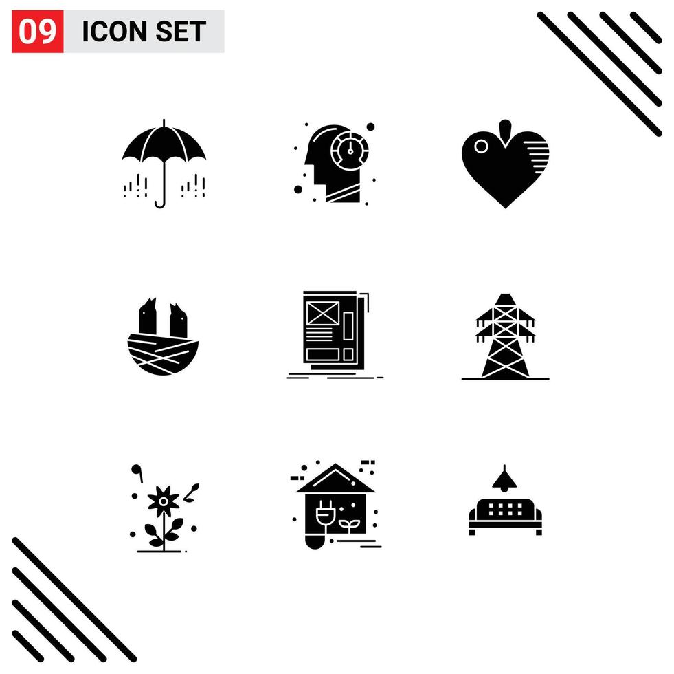 9 Creative Icons Modern Signs and Symbols of framing spring process house animal Editable Vector Design Elements