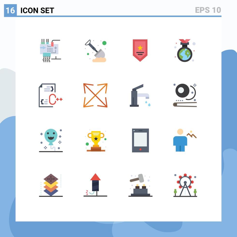 Universal Icon Symbols Group of 16 Modern Flat Colors of c ecology mining earth day winner Editable Pack of Creative Vector Design Elements