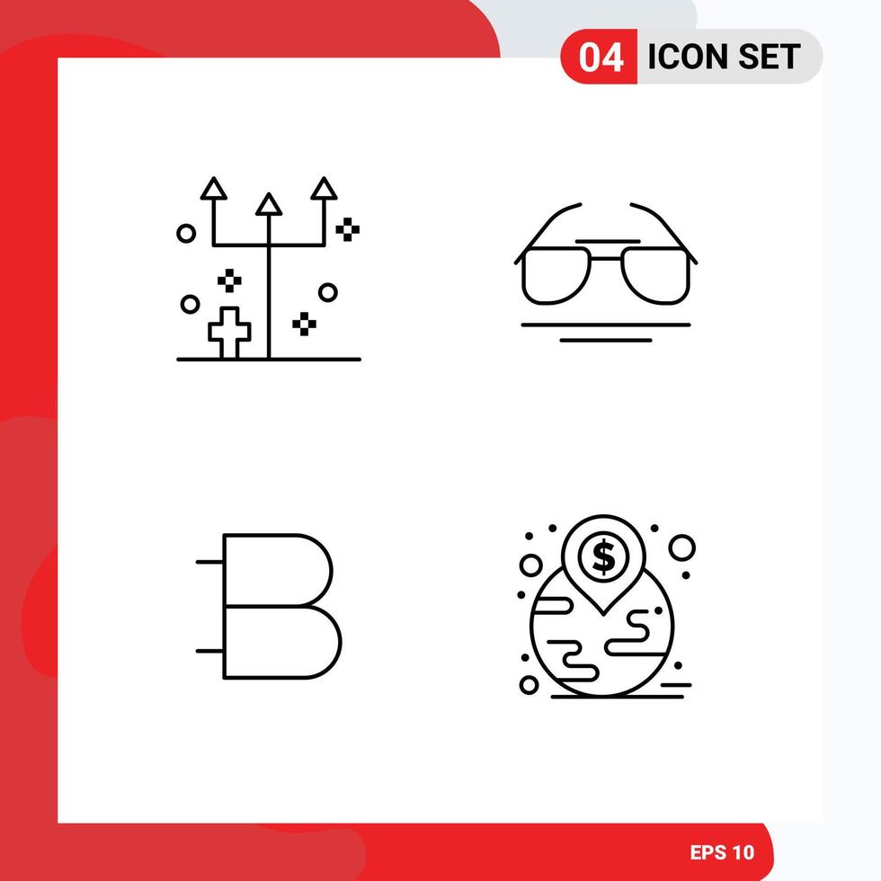 Line Pack of 4 Universal Symbols of eve bytecoin horror eye crypto Editable Vector Design Elements