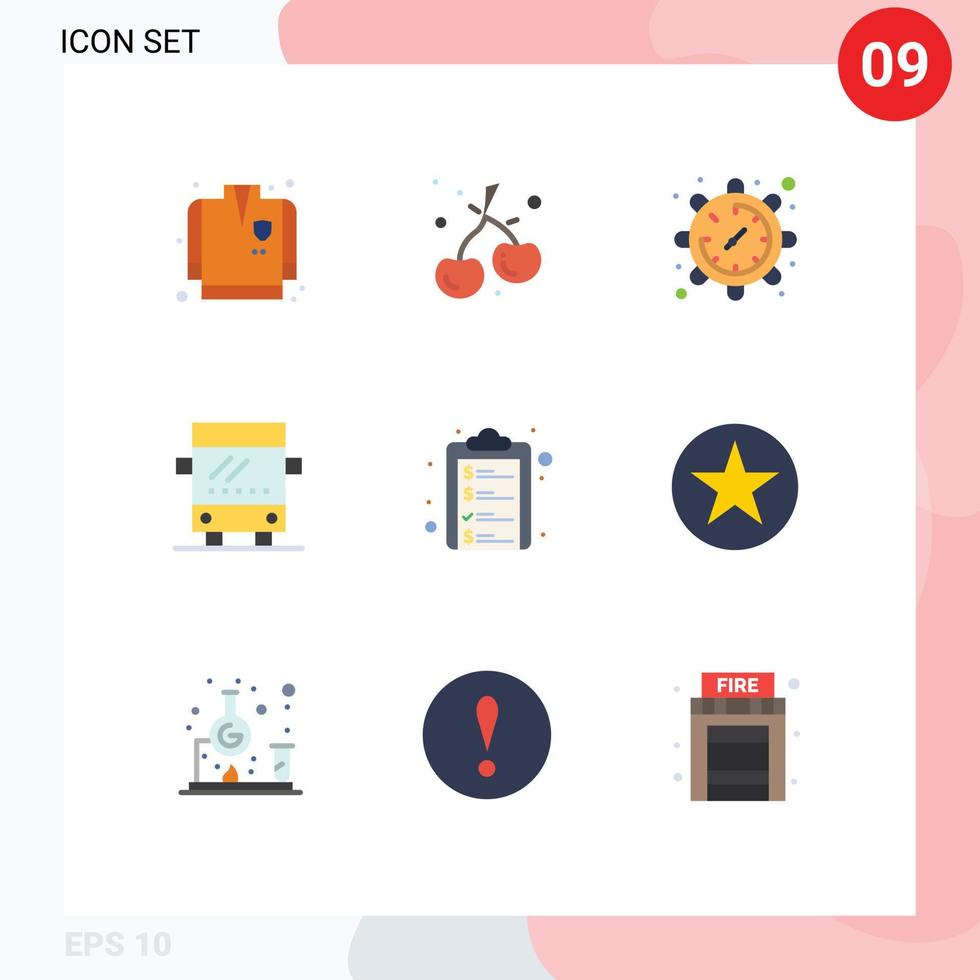 9 Universal Flat Colors Set for Web and Mobile Applications badge list time clipboard travel Editable Vector Design Elements
