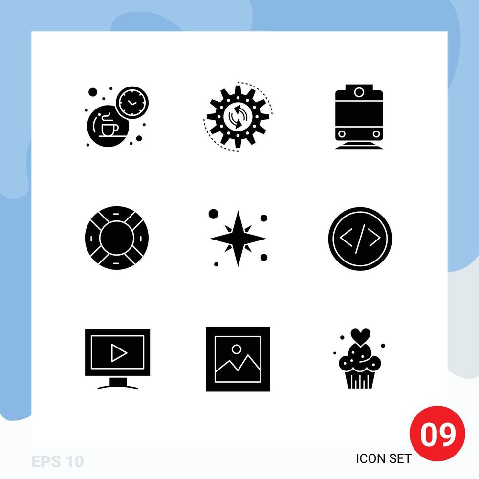 9 9 creativo íconos moderno señales y símbolos de mar fiesta trabajo ui la seguridad editable vector diseño elementos