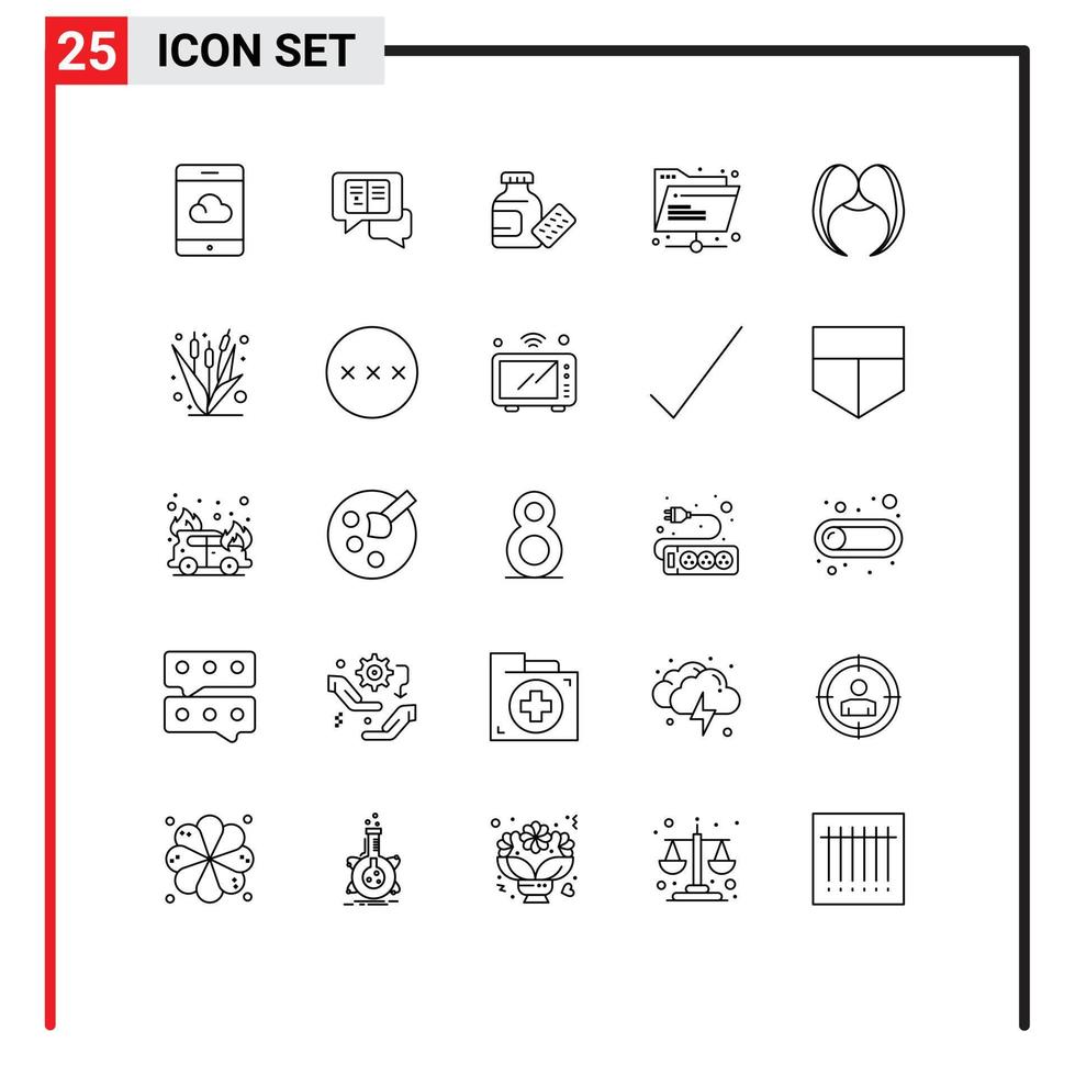 25 Creative Icons Modern Signs and Symbols of male hipster medicine moustache network Editable Vector Design Elements