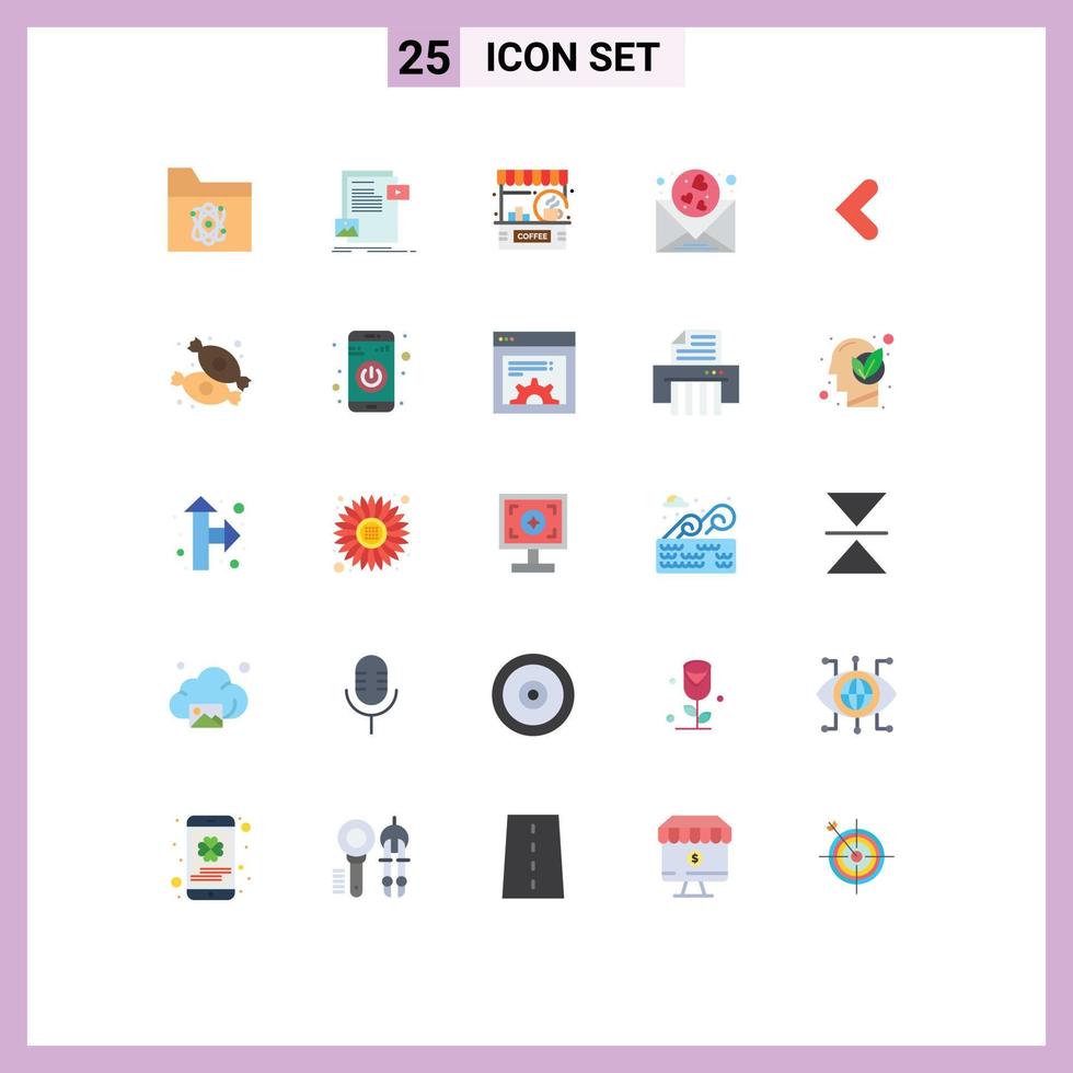 User Interface Pack of 25 Basic Flat Colors of wedding love website heart counter Editable Vector Design Elements