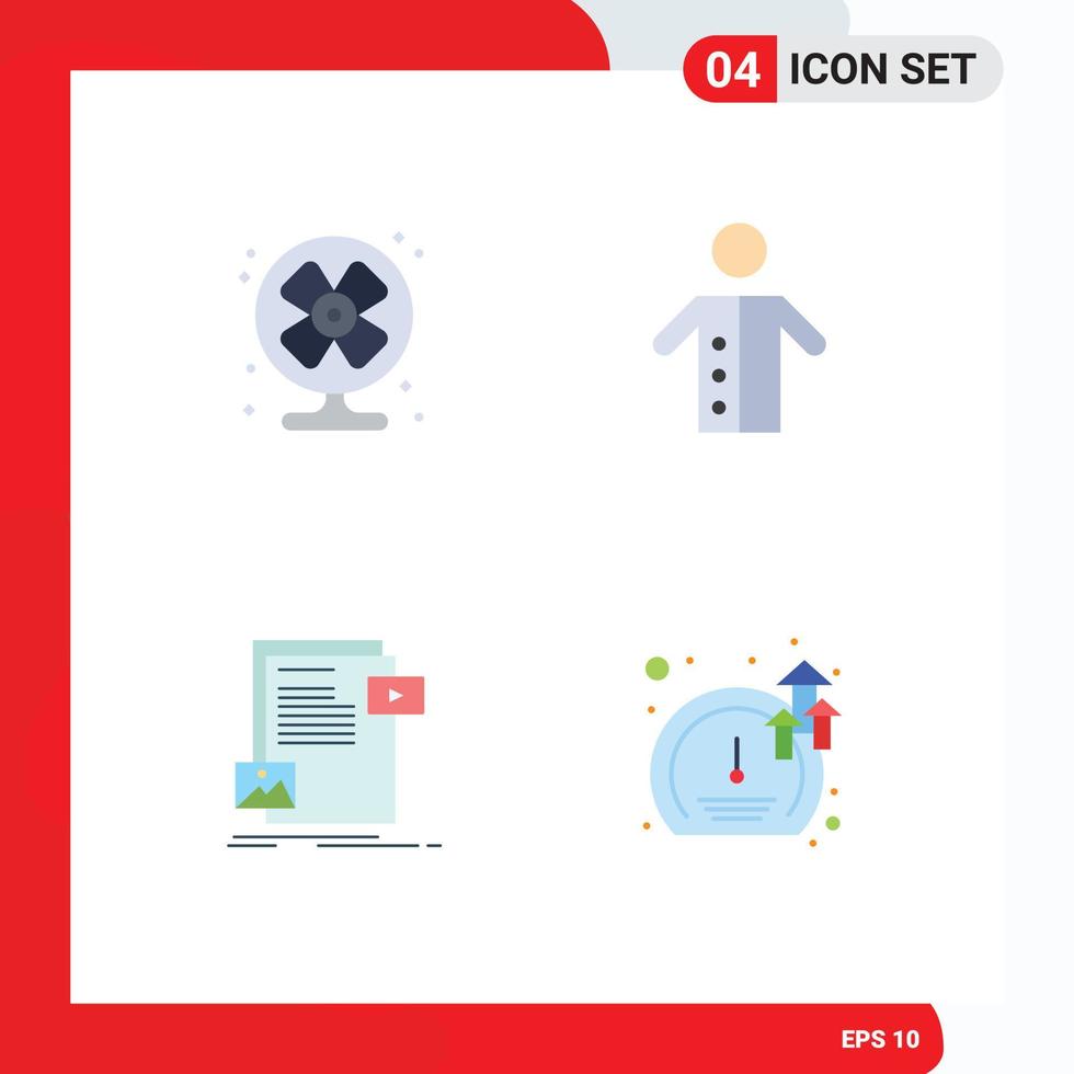 User Interface Pack of 4 Basic Flat Icons of air data summer people file Editable Vector Design Elements