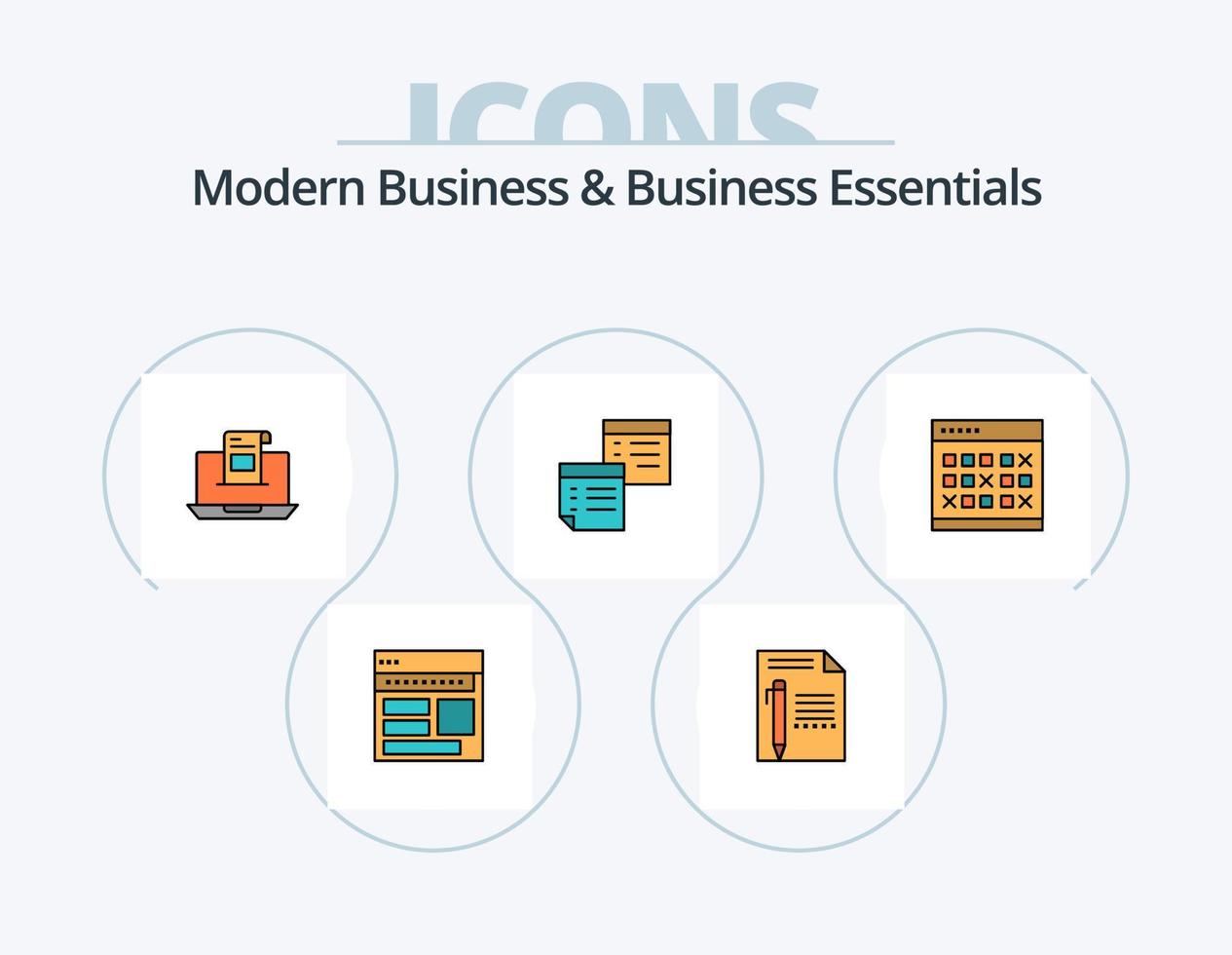 Modern Business And Business Essentials Line Filled Icon Pack 5 Icon Design. cards. id. gold. wealth. money vector