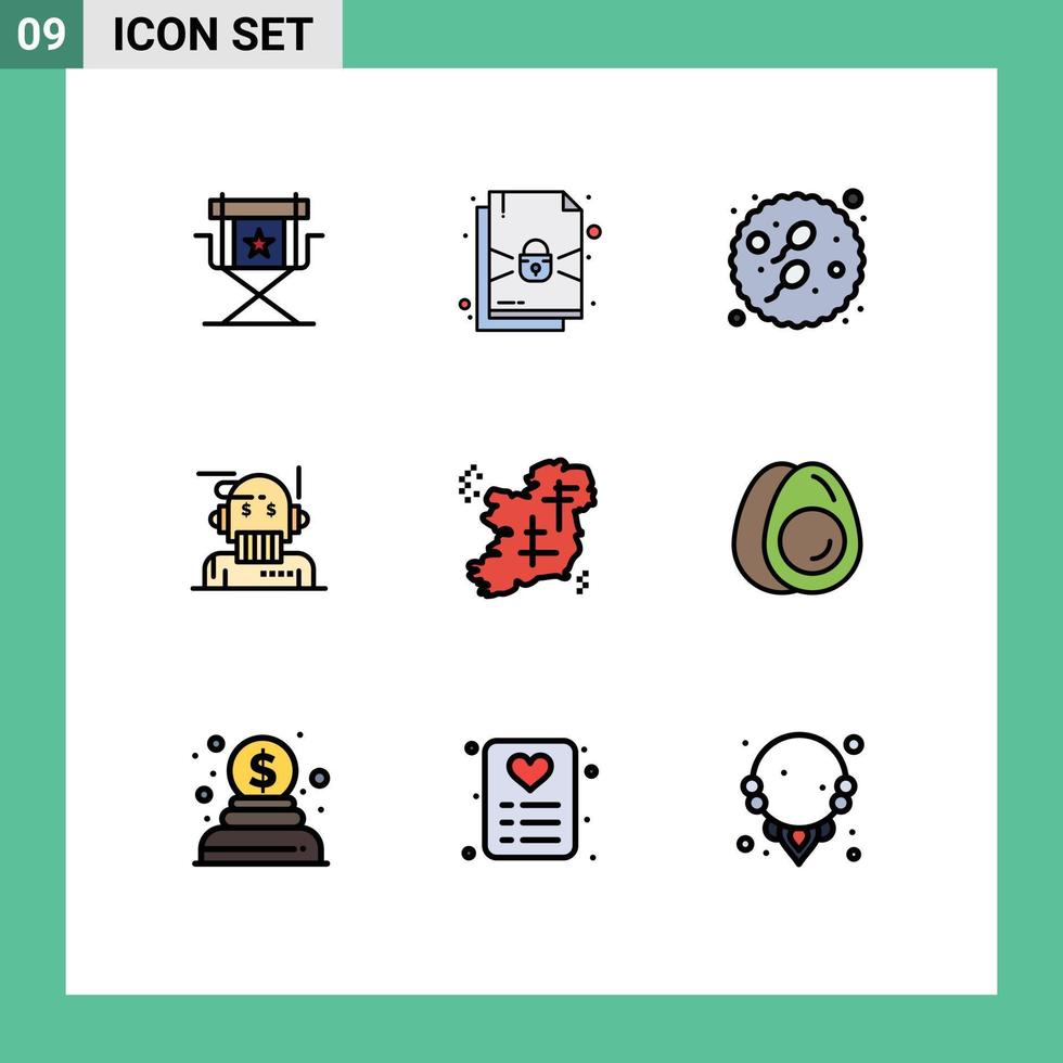 9 Universal Filledline Flat Colors Set for Web and Mobile Applications ireland algorithm adult advisor robo advisor Editable Vector Design Elements