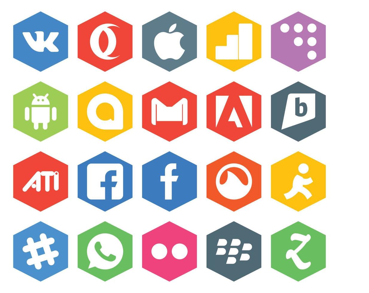 20 Social Media Icon Pack Including chat aim email grooveshark ati vector