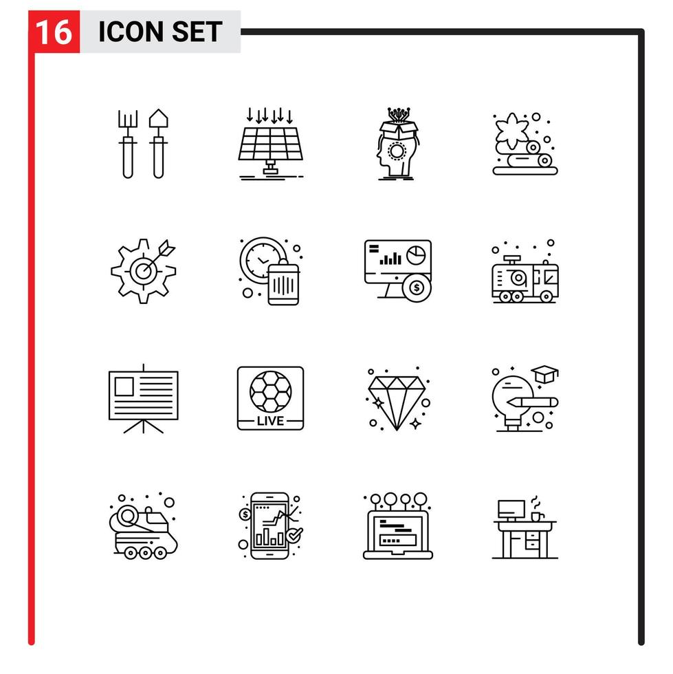 16 Universal Outlines Set for Web and Mobile Applications configure sauna smart city towel digital Editable Vector Design Elements