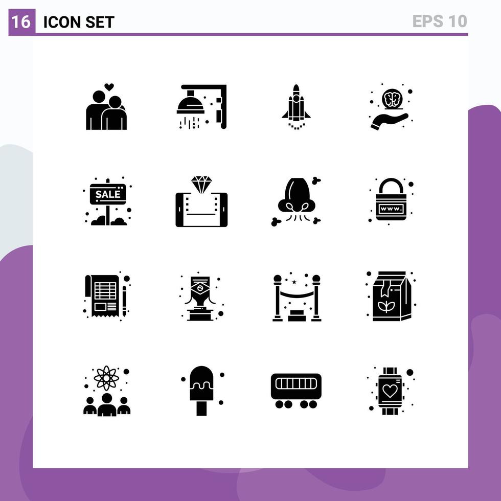 16 Creative Icons Modern Signs and Symbols of info board support launch neuro care hand Editable Vector Design Elements