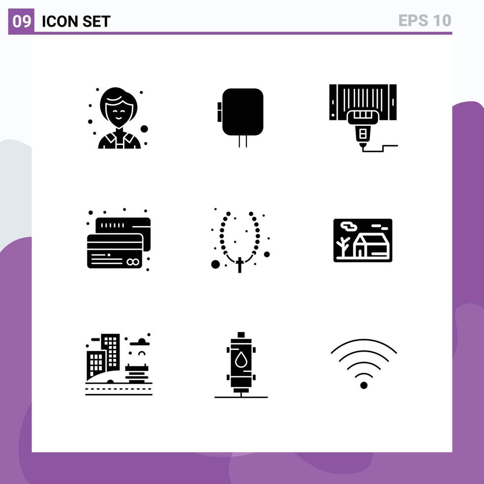 9 Creative Icons Modern Signs and Symbols of christian payment machine credit credit Editable Vector Design Elements